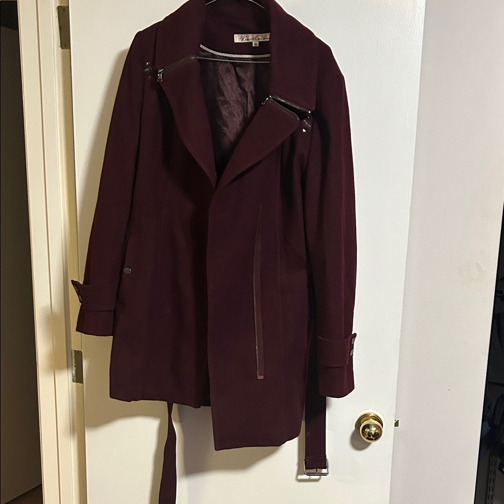 Kenneth Cole New York Deep Burgundy Trench Coat